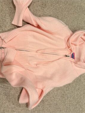 Edikted Pastel Pink Hoodie with Blue Logo Tag